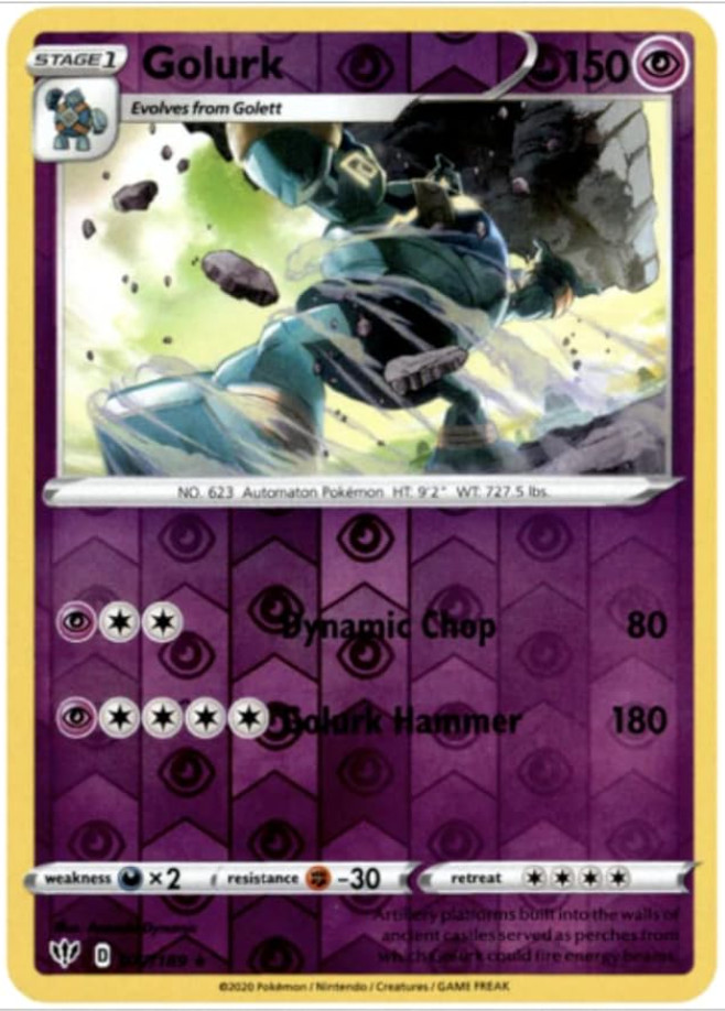 Pokemon – GOLURK – 077/189 – Reverse Holo – Darkness Ablaze – NM/M – New