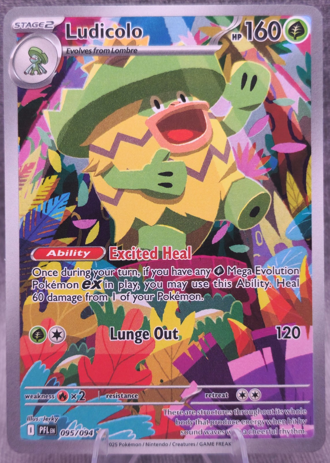 Pokemon Ludicolo 095/094 ME02 Phantasmal Flames Illustration Rare Holo NM