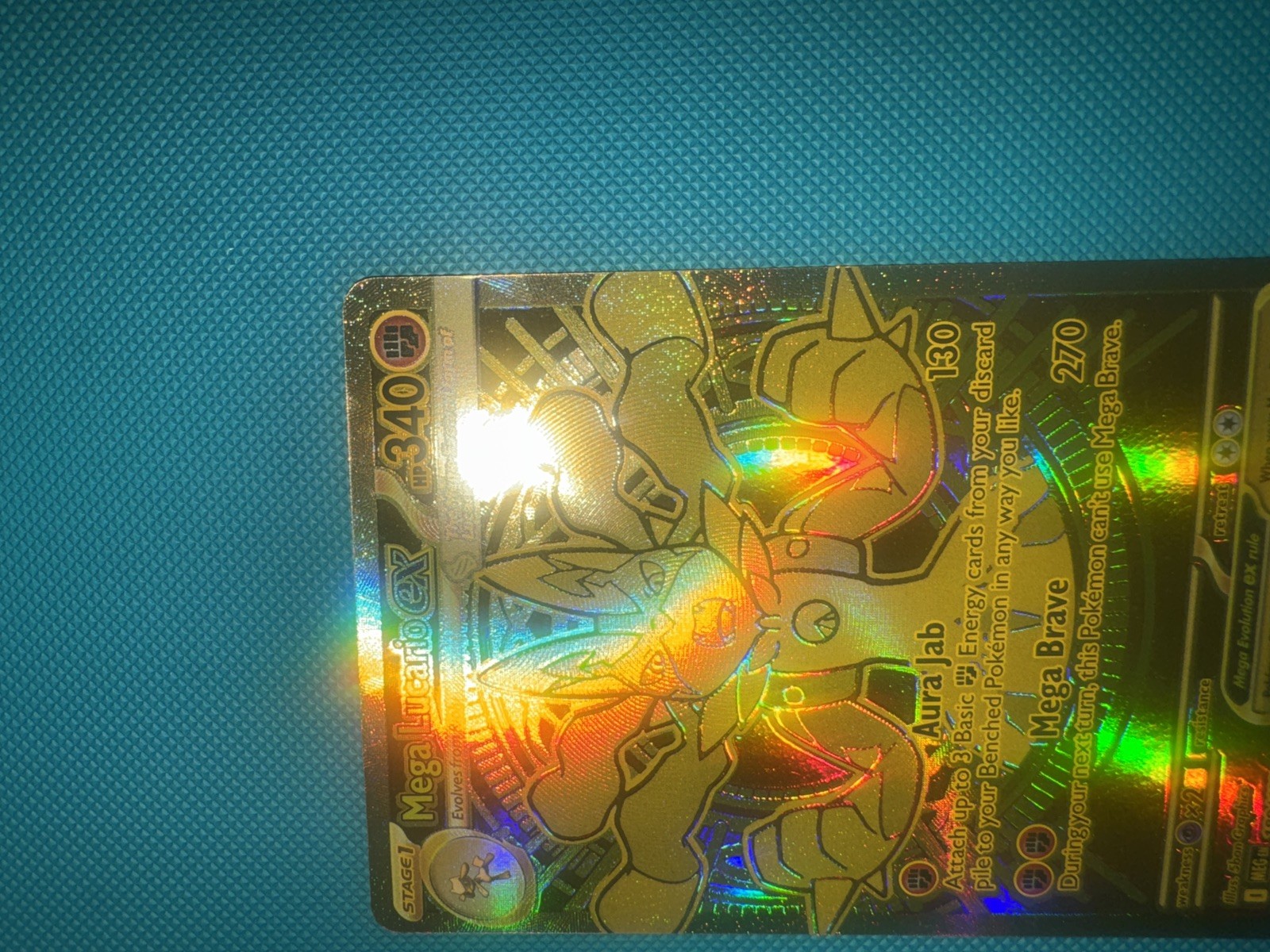 Mega Lucario Ex 188/132 Mega Evolution Gold Hyper Rare Pokemon TCG Card English