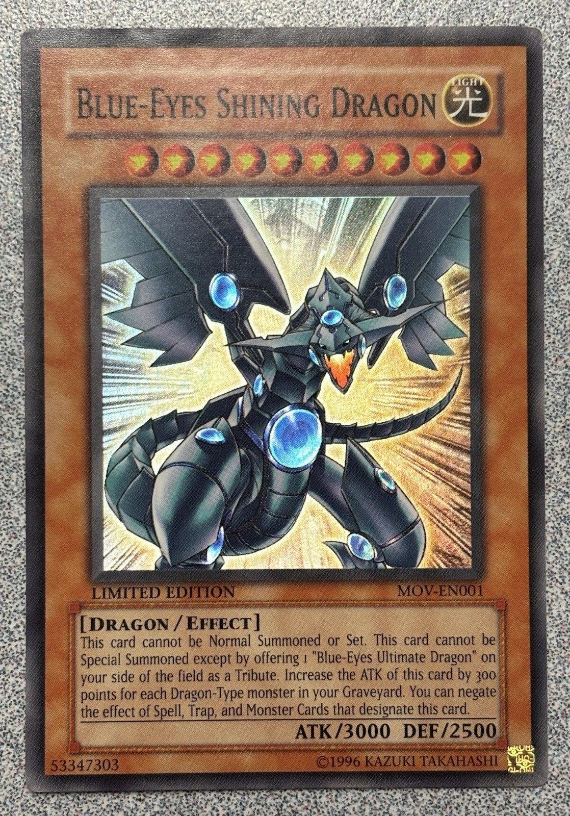 Blue-Eyes Shining Dragon MOV-EN001 Yu-Gi-Oh! The Dark Side of Dimensions MP