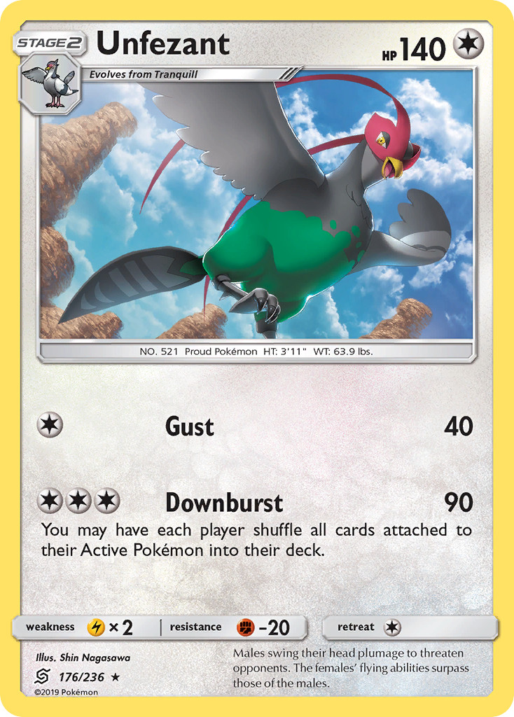 Unfezant 176/236 R Unified Minds Pokemon NM/M