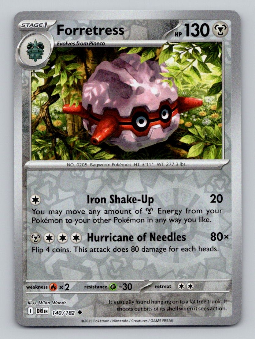 Forretress 140/182 Uncommon Destined Rivals Pokemon Reverse Holo Near Mint