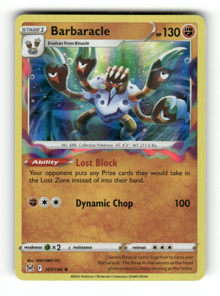 Barbaracle 107/196 Holo Rare Lost Origin Pokemon Lightly Played KEIICHIRO ITO