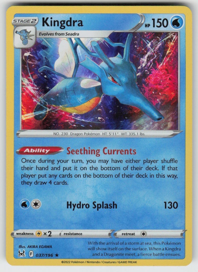 GGC – 3 Holo Kingdra 037/196 Holo Rare SWSH11: Lost Origin