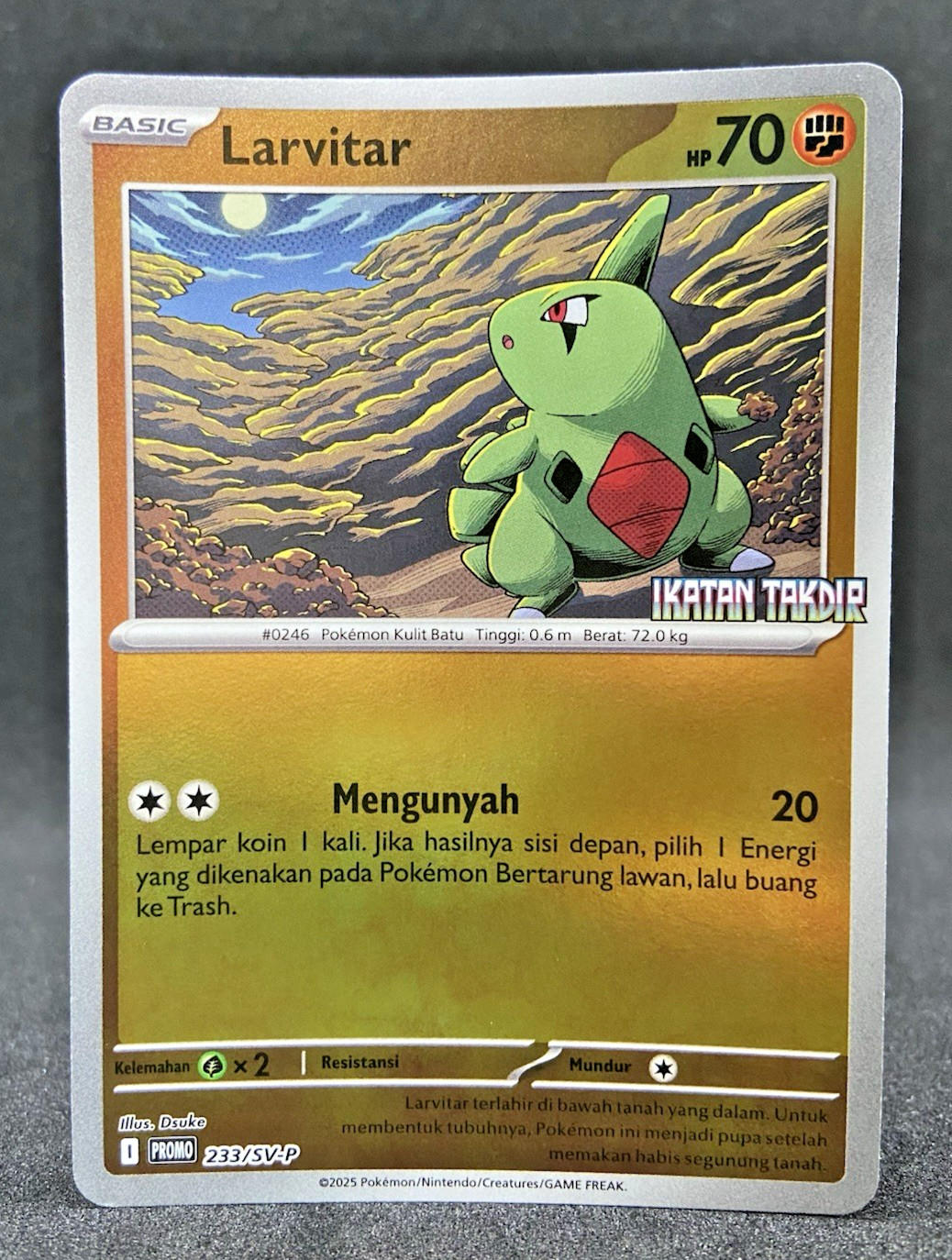 Special Pokemon TCG Indonesia Larvitar 233/SV-P Promo Journey Together Stamp