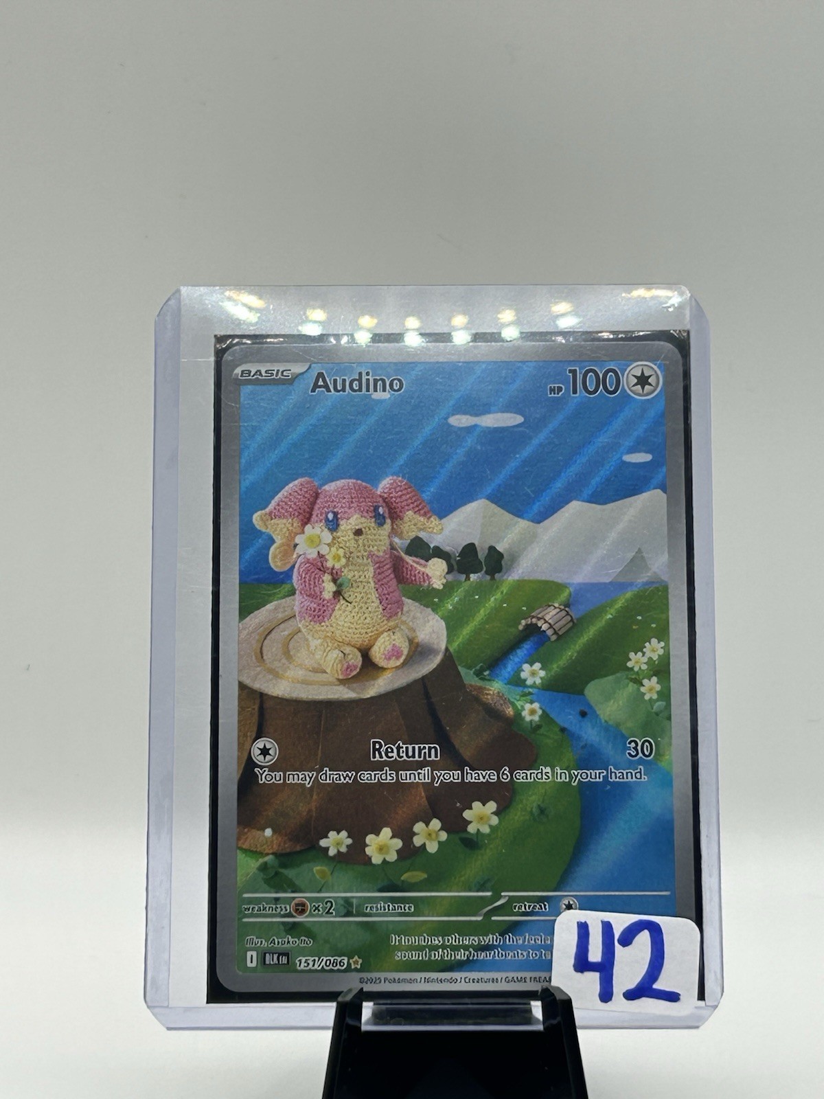 Audino Sv: Black Bolt 151/086 Illustration Rare Holo EN 100HP 2023 Ito