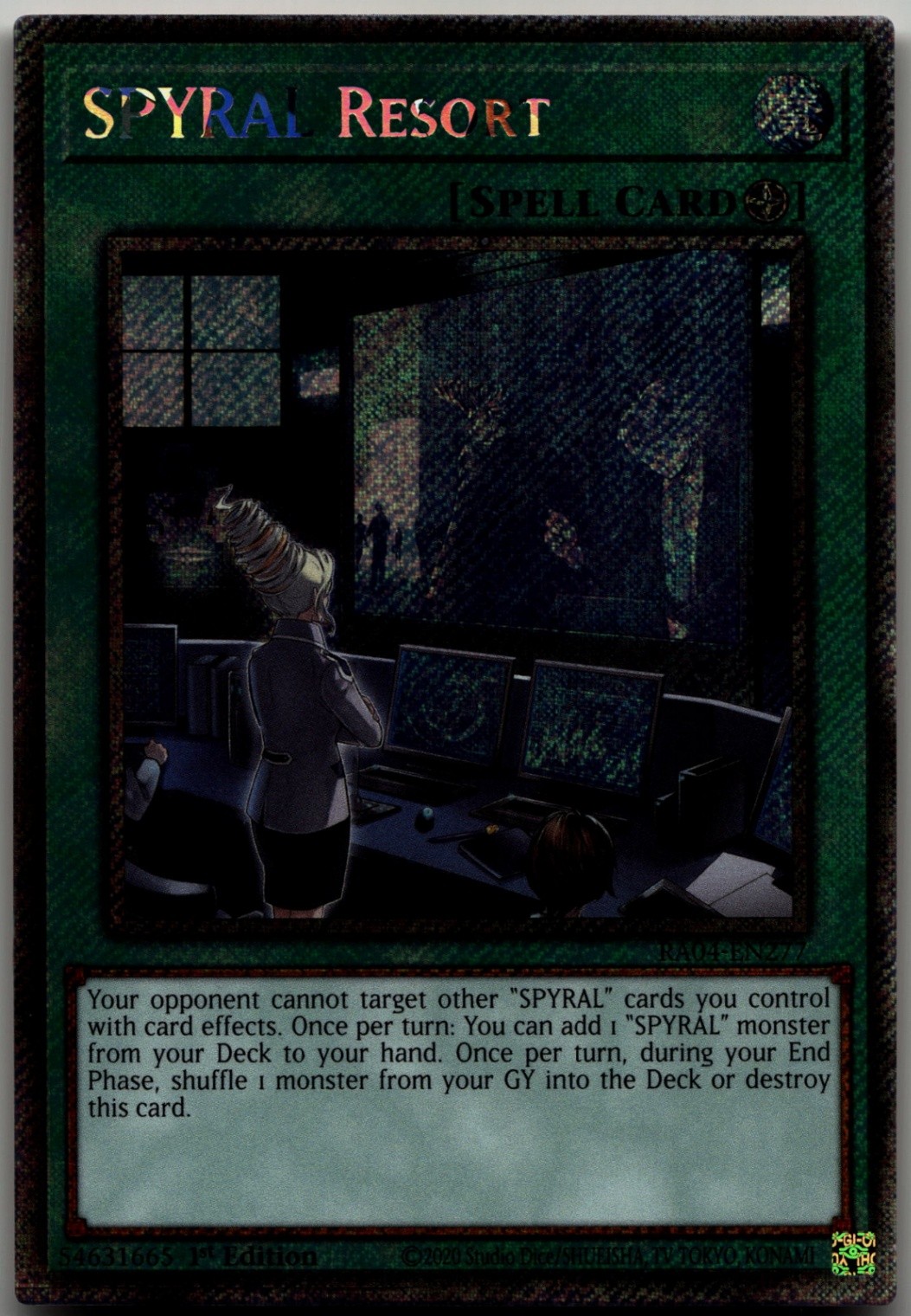 SPYRAL Resort (Platinum Secret Rare) Platinum Secret Rare Quarter Century Stampe