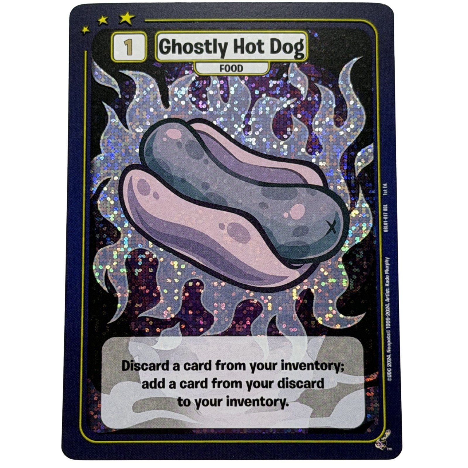 Ghostly Hot Dog – OBL Season 1 Promo Foil | Neopets Battledome Tcg NM Foil