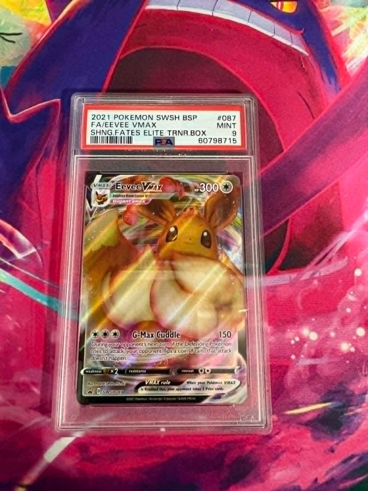Eevee Vmax SWSH087 Shining Fates PSA Graded 9 English Pokemon TCG