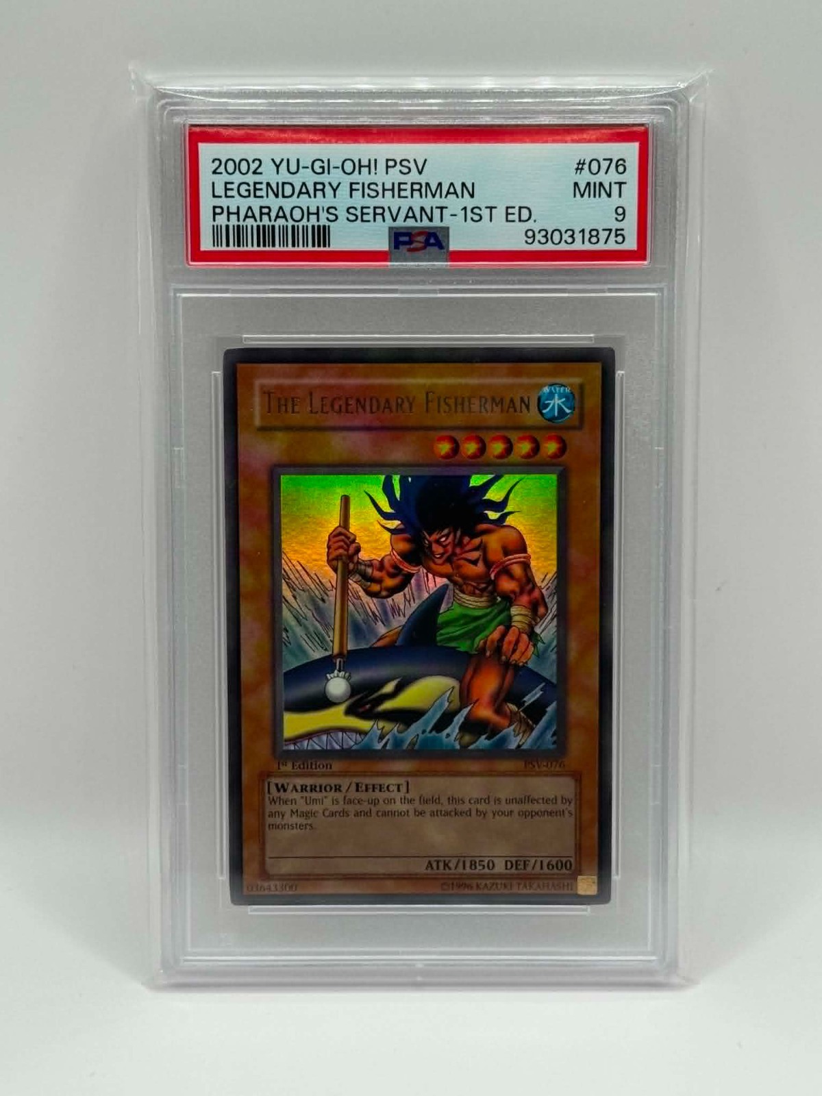 2002 YU-GI-OH! PSV-PHARAOH’S SERVANT 1ST ED #076 THE LEGENDARY FISHERMAN PSA 9
