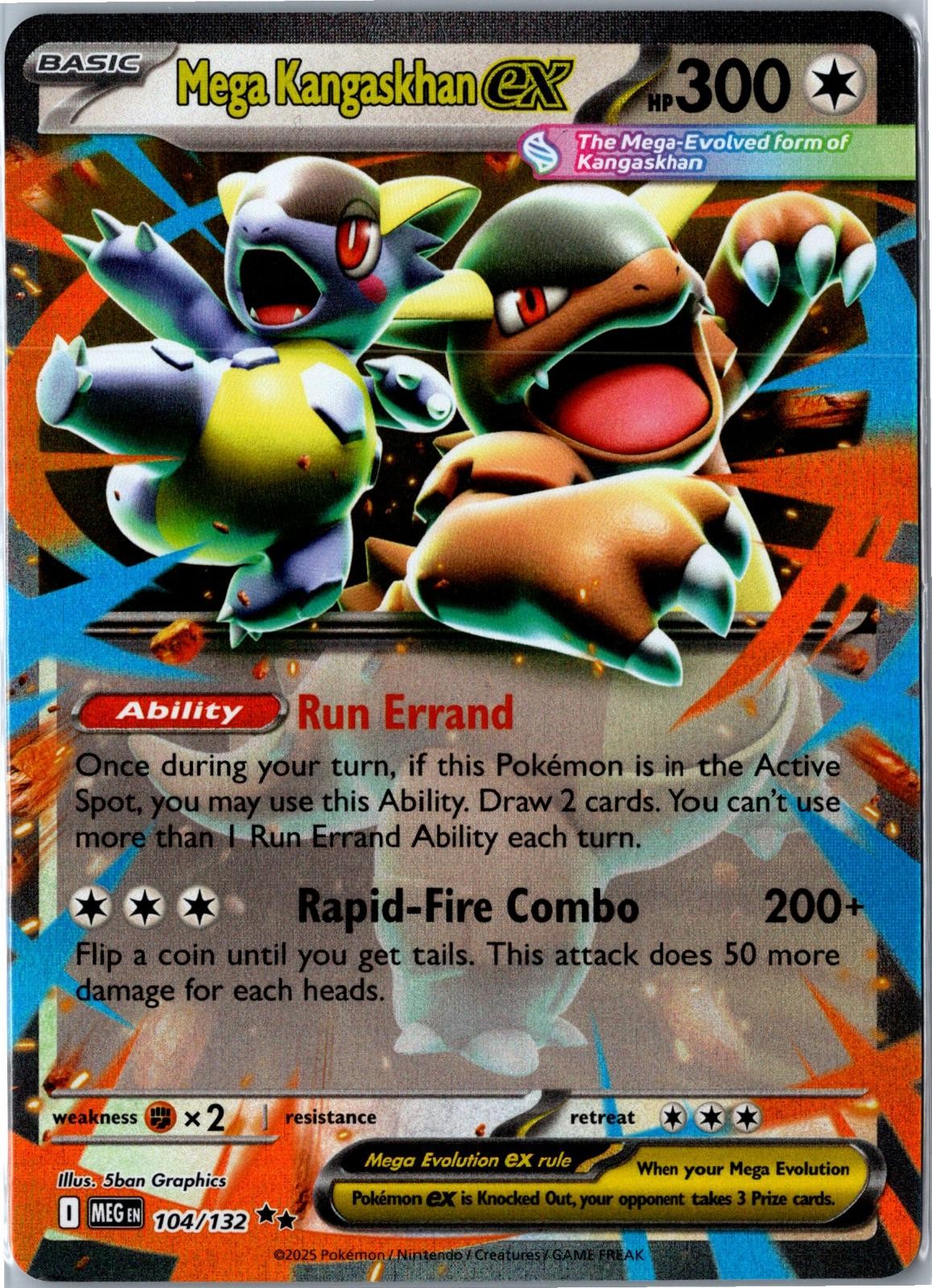 Mega Kangaskhan ex – 104/132 Mega Evolution – Double Rare Near Mint