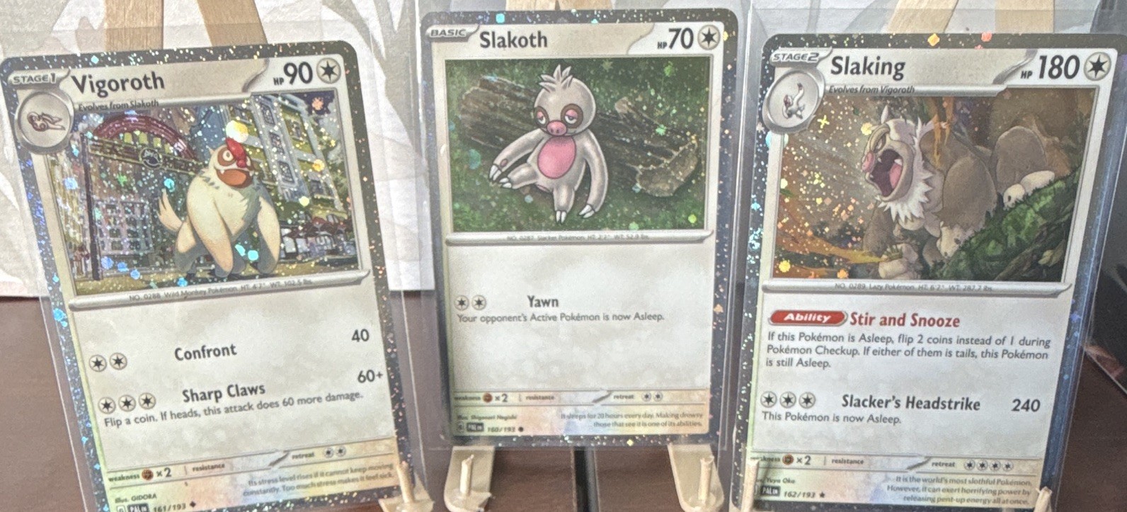 Pokémon TCG Slakoth 160/193 Vigoroth 161/193 Slaking 162/193 Cosmos Holo