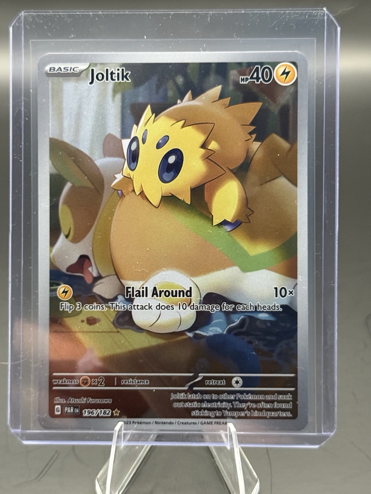 Pokémon TCG Joltik 196/182 Paradox Rift IR Holo EN HP 40 2023
