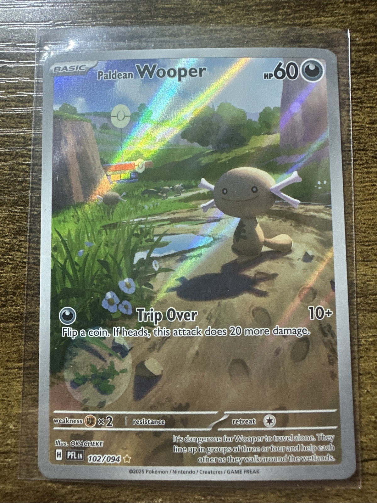 Paldean Wooper Illustration Rare 102/094 Phantasmal Flames Full Art Holo Pokemon