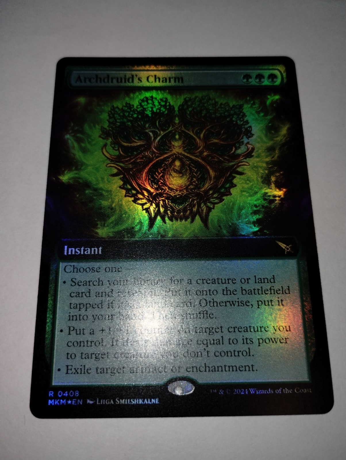 Archdruid’s Charm (Extended Art) Foil Rare Murders at Karlov Manor 408 MTG NM