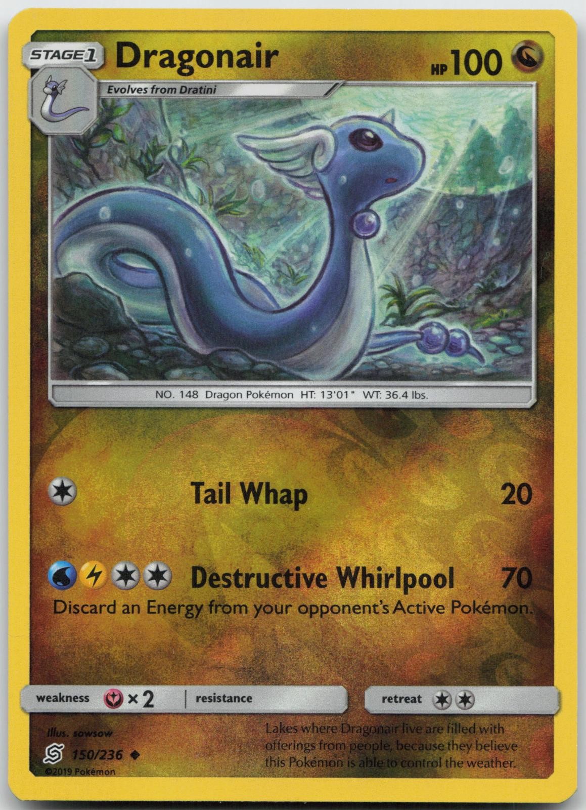 Dragonair 150/236 Uncommon Unified Minds Pokemon Reverse Holo Near Mint