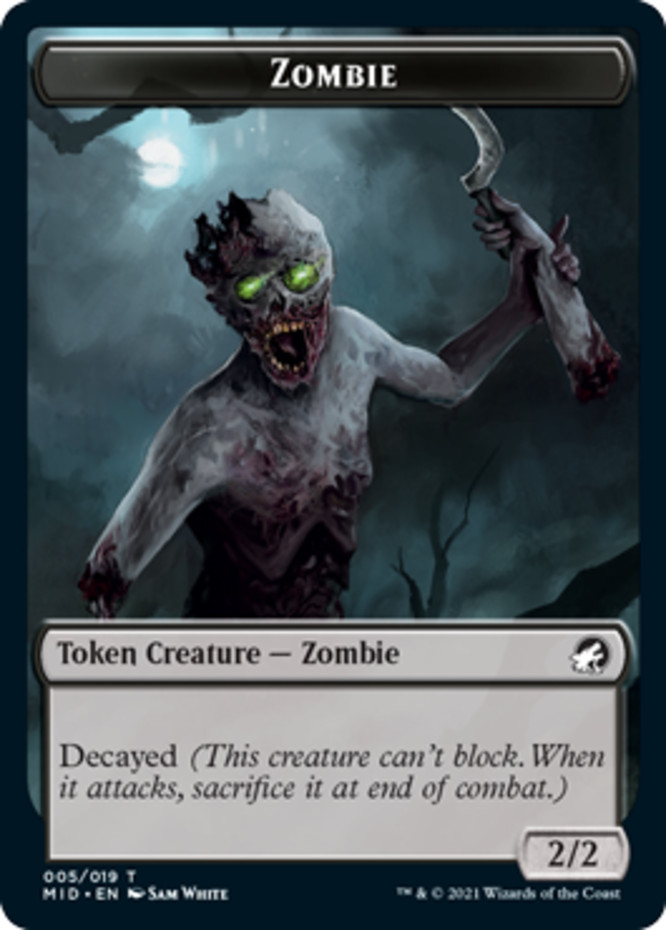 x4 Zombie Token (005) T MTG Innistrad: Midnight Hunt M/NM, English