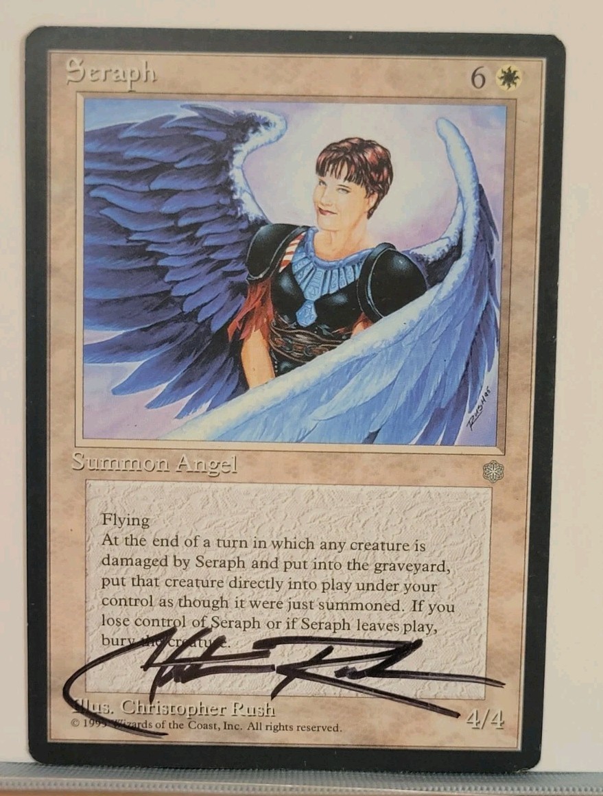 Mtg SERAPH LP Ice Age Signed By Christopher Rush SUPER RARE!