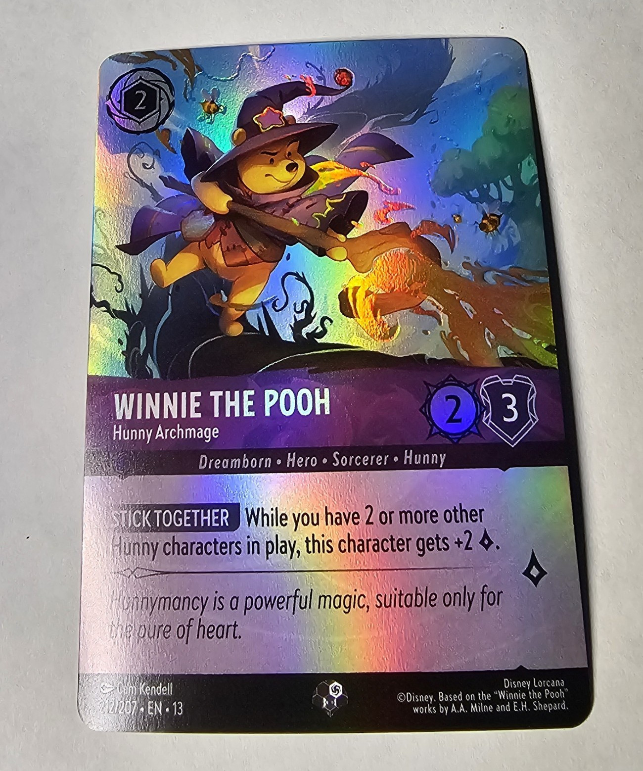 Disney Lorcana Winnie the Pooh Hunny Archmage Enchanted Foil ENG 212/204