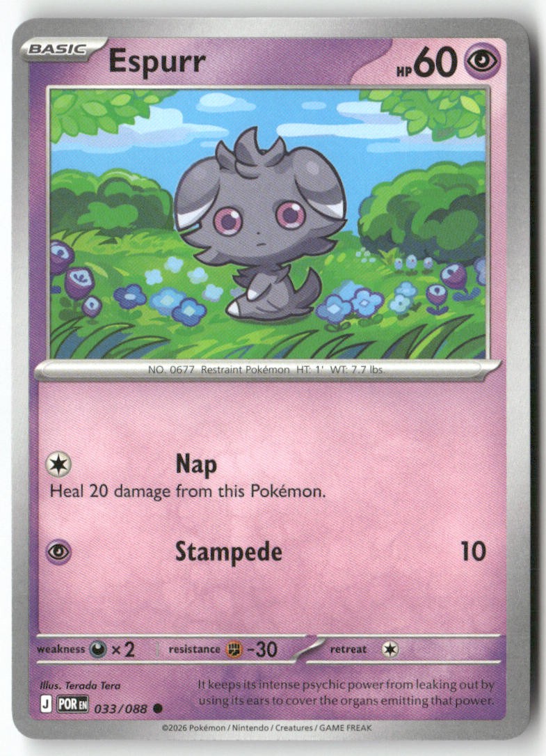 Espurr 033/088 Perfect Order Common Pokemon Terada Tera