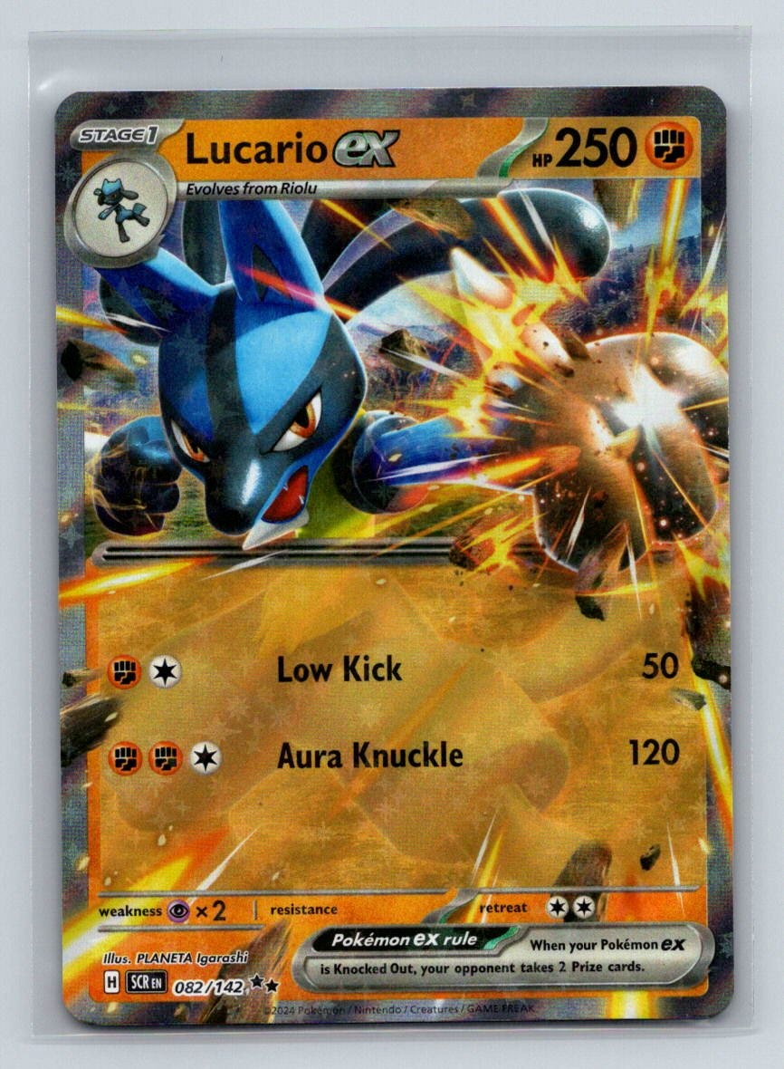 Lucario ex EX Double Rare SCR SV07: Stellar Crown 082/142 NM