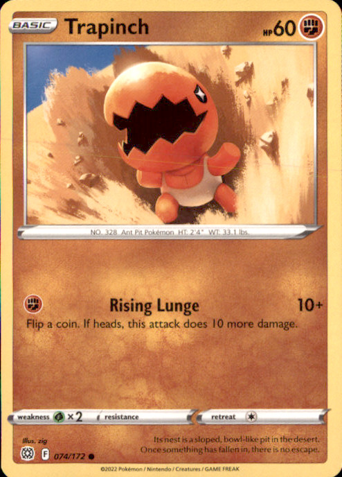 Trapinch Common SWSH09: Brilliant Stars 074/172 NM Suwama Chiaki 2022