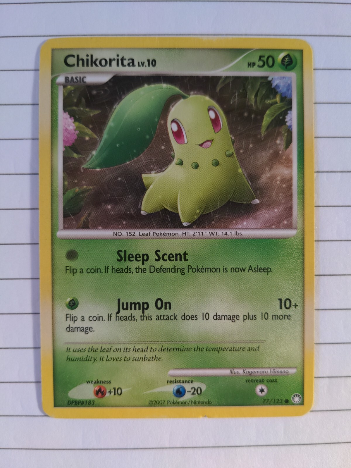 Pokemon TCG 2007 Mysterious Treasures Chikorita LV.10 77/123