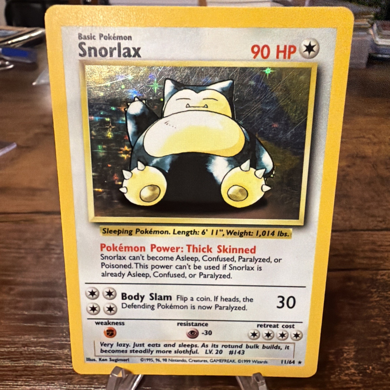 1999 Pokemon Jungle Snorlax Holo 11/64 No Symbol Error Misprint MP Rare Vintage