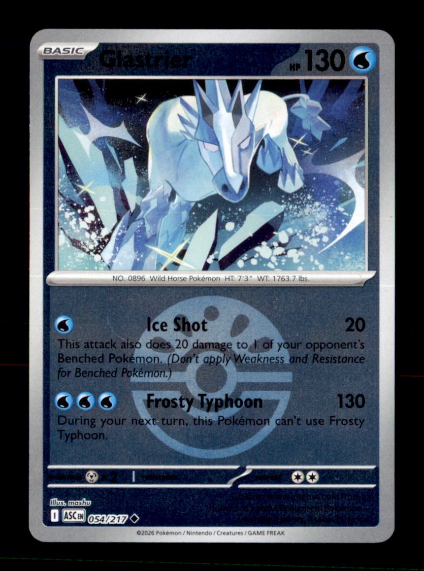 Glastrier (Friend Ball) 054/217 Uncommon Ascended Heroes Pokemon Reverse Holo NM