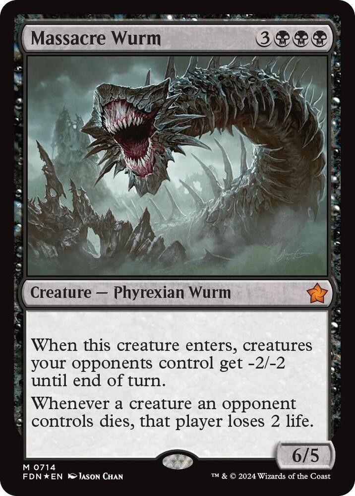 1x Foil Massacre Wurm – Foundations NM – MTG