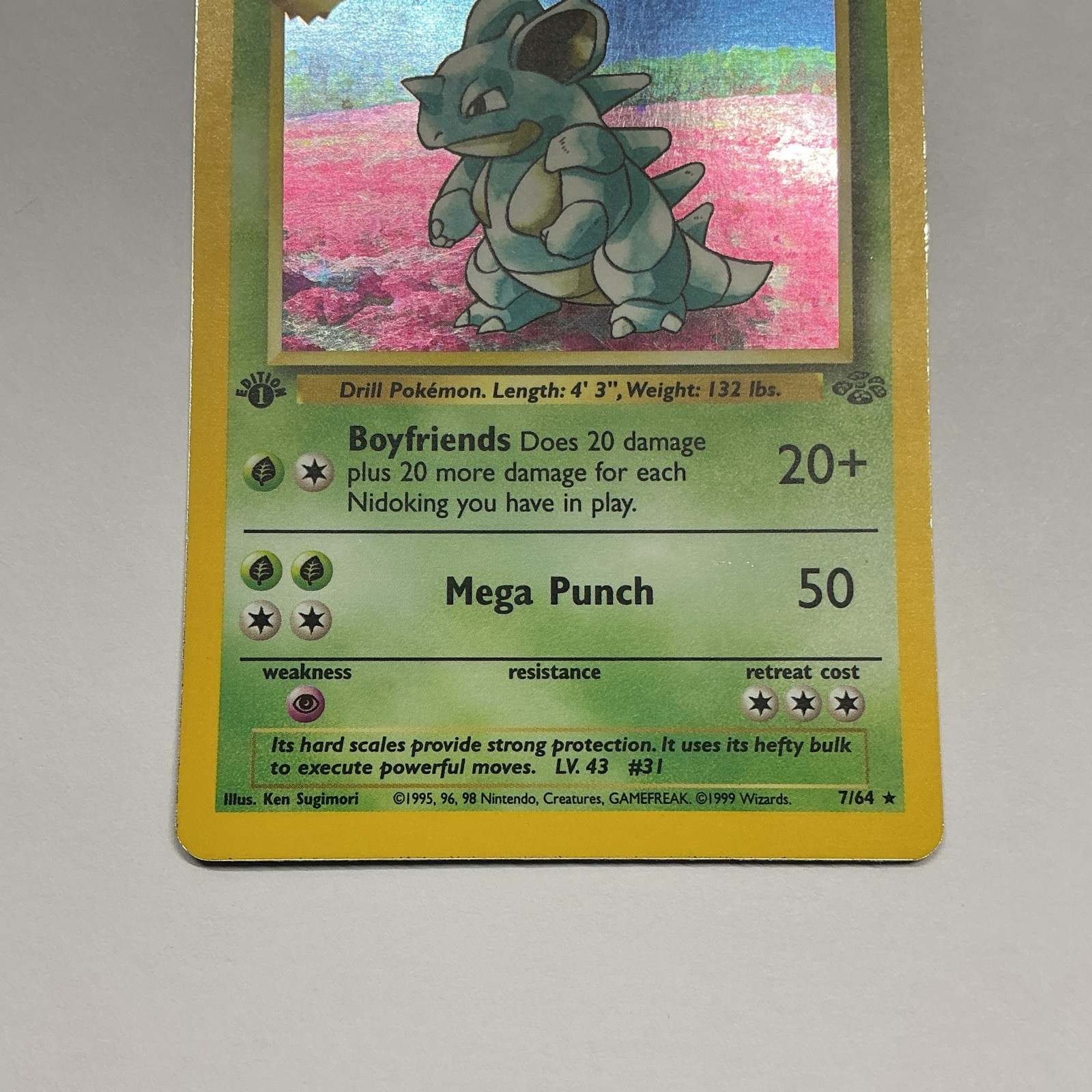 🔥Nidoqueen – 1st Edition – 7/64 Jungle Holo Rare – Pokemon TCG WOTC Vintage