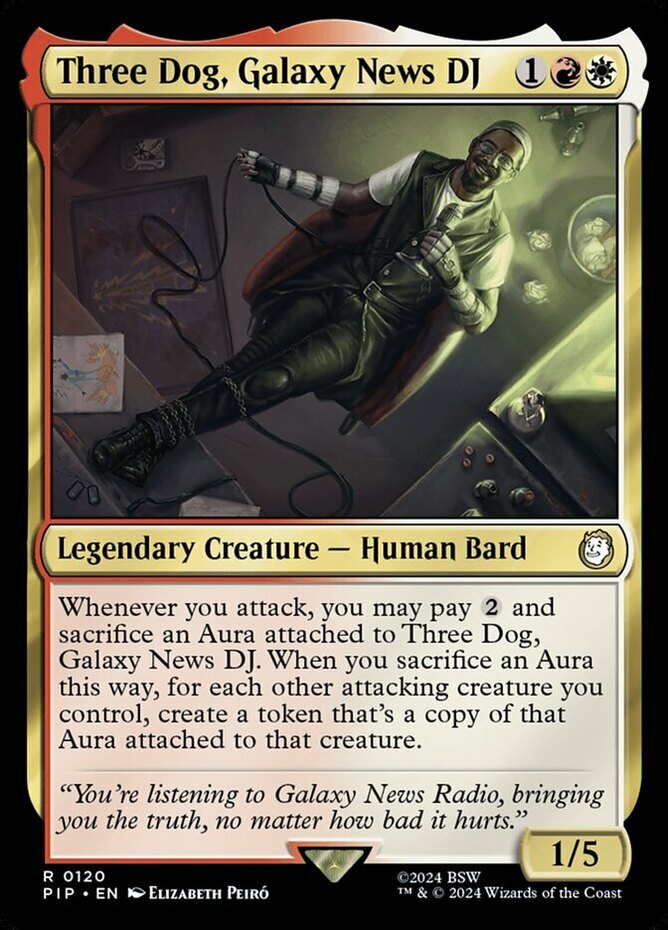 x1 Three Dog, Galaxy News DJ R MTG Universes Beyond: Fallout M/NM, English