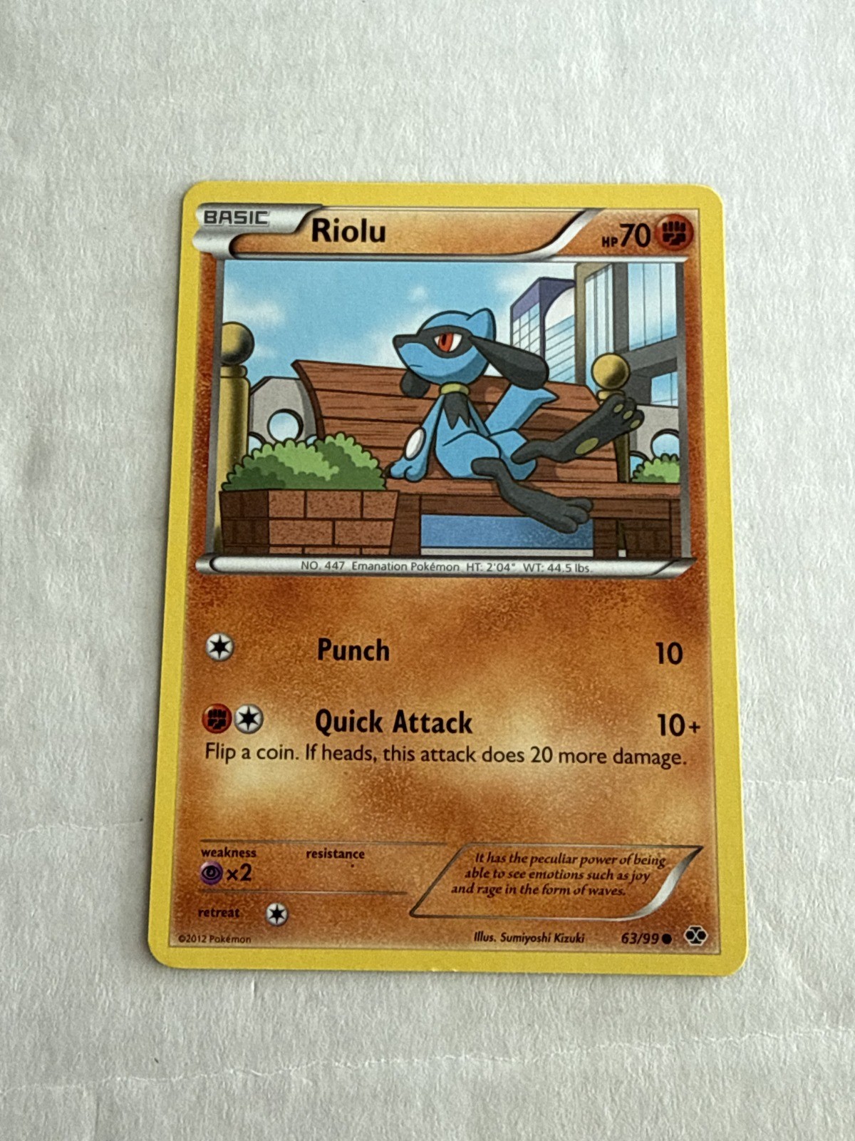 2012 Pokemon TCG Next Destinies Riolu Common 63/99 LP