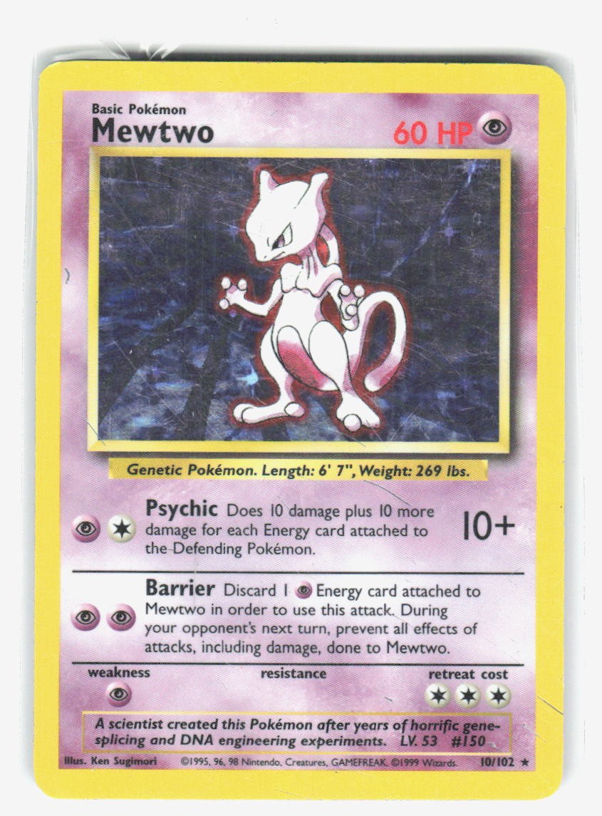 Mewtwo Holo Rare Base Set 010/102 HP